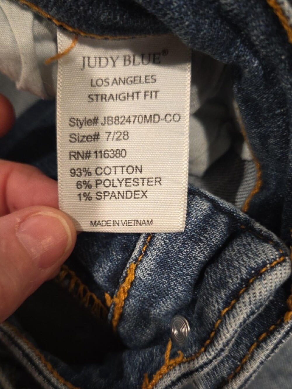 Judy Blue Light Wash Straight-Leg Jeans with Distressed Hem - Picture 3 of 7